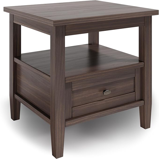 SIMPLIHOME Warm Shaker SOLID WOOD 20 inch Wide Rectangle Transitional End Table by SimpliHome