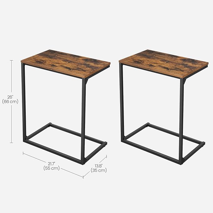 VASAGLE Set of 2 C Shape End Tables, Small Coffee Tables - Image 3