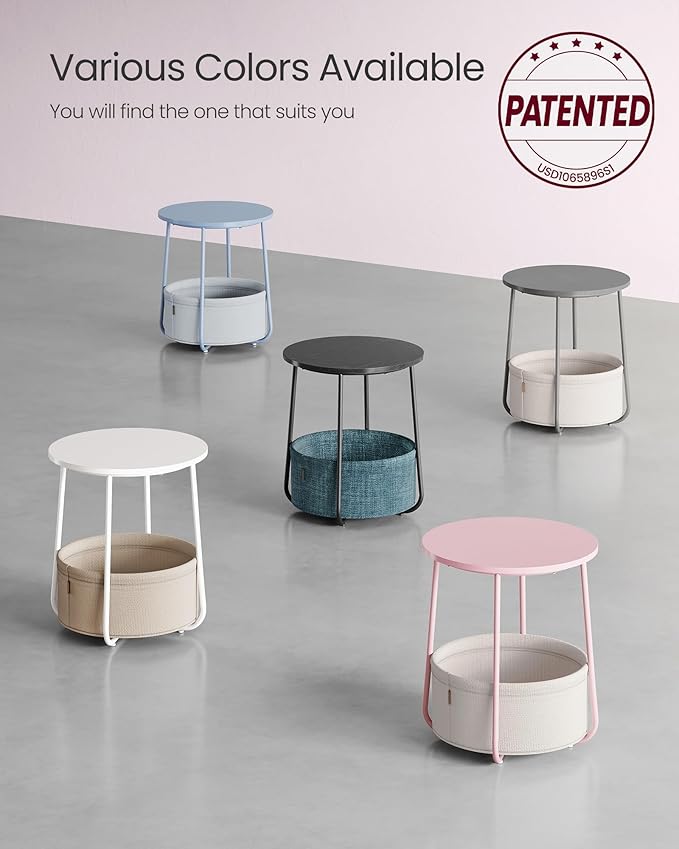 VASAGLE Small Round Side End Table, Modern Nightstand - Image 8