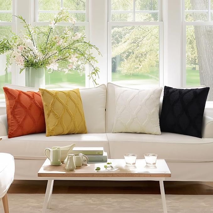 decorUhome Fall Throw Pillow Covers 22x22 Inch Set of 2, Soft Plush Faux Fur - Image 6