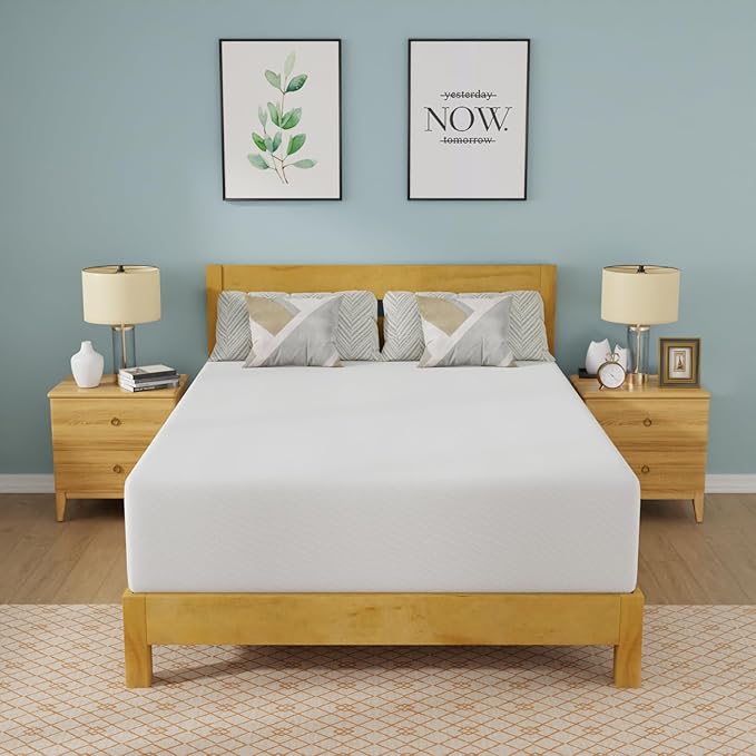 FDW | 14 Inch Queen Mattress | Medium Firm | Gel Memory Foam Mattress | White | by FDW