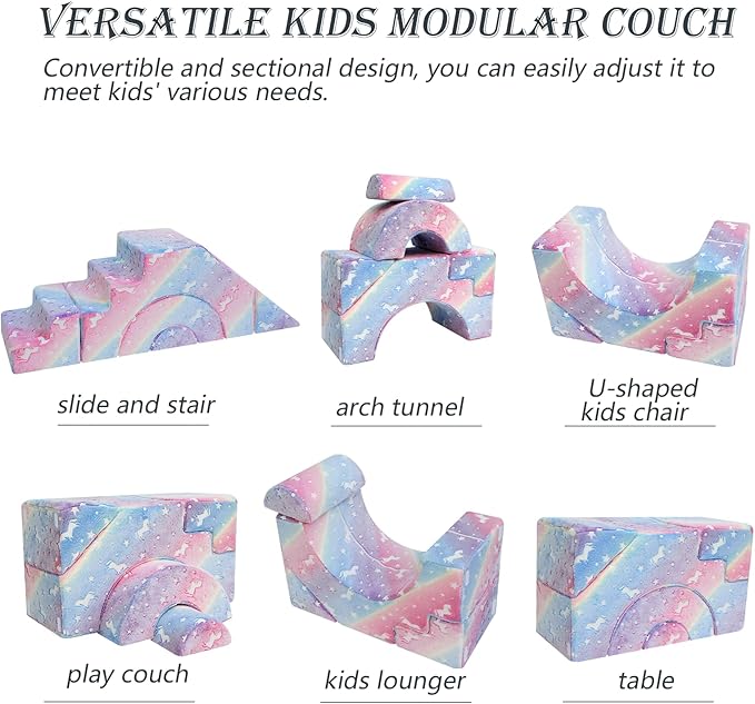 MeMoreCool Foam Climbing Toddler Couch, Modular Kids Sofa - Image 3