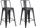 AC Pacific 24” Metal Barstool Set of 2 – Country Rustic Style by ACPacific