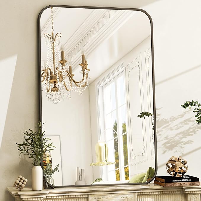 30 x 40 Inch Bathroom Mirror, Rounded Rectangular Vanity Mirror - Image 3