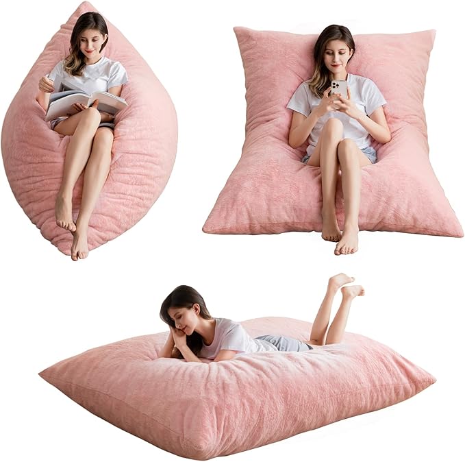 BYBYME 3 in 1 Bean Bag Chair, Convertible Chair Folds from Bean Bag to Lounger - Image 8