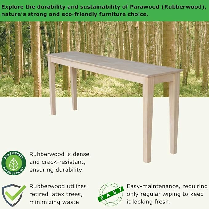 Solid Wood Extended Length Shaker Console Table - Image 3