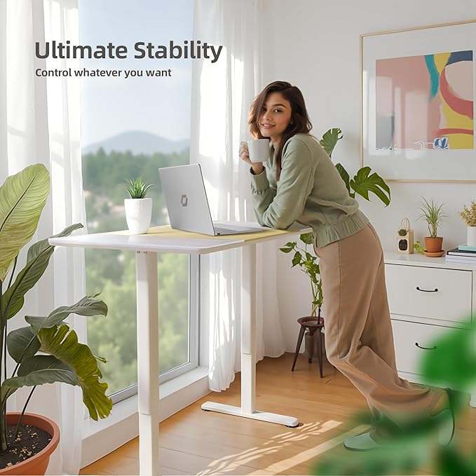 INNOVAR Glass Standing Desk, 48 x 24 Inches Height-Adjustable Desk, Tempered - Image 7