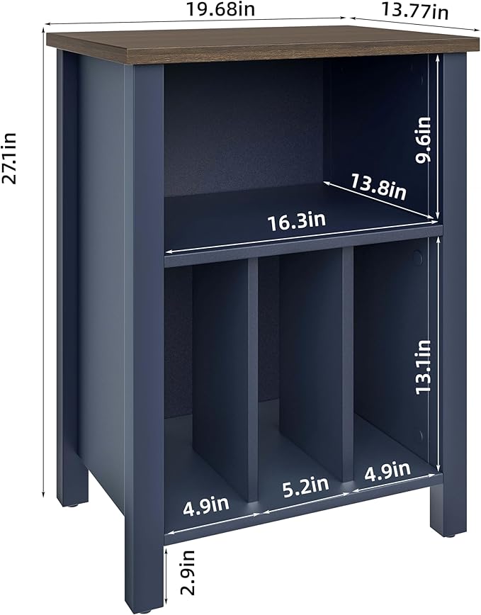 LIDYUK Record Player Stand, Vinyl Record Storage Table End Table - Image 3