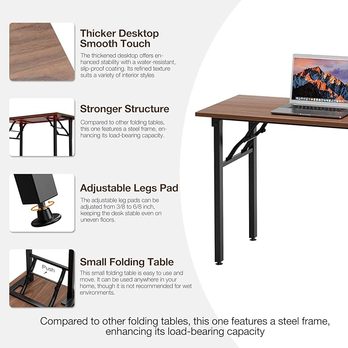 TEMI Long Computer Desk Folding Table - Image 8