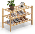 Haddockway 3 Tier Bamboo Shoe Rack Storage Organizer, Small Space 27"x11"x20" by Haddockway