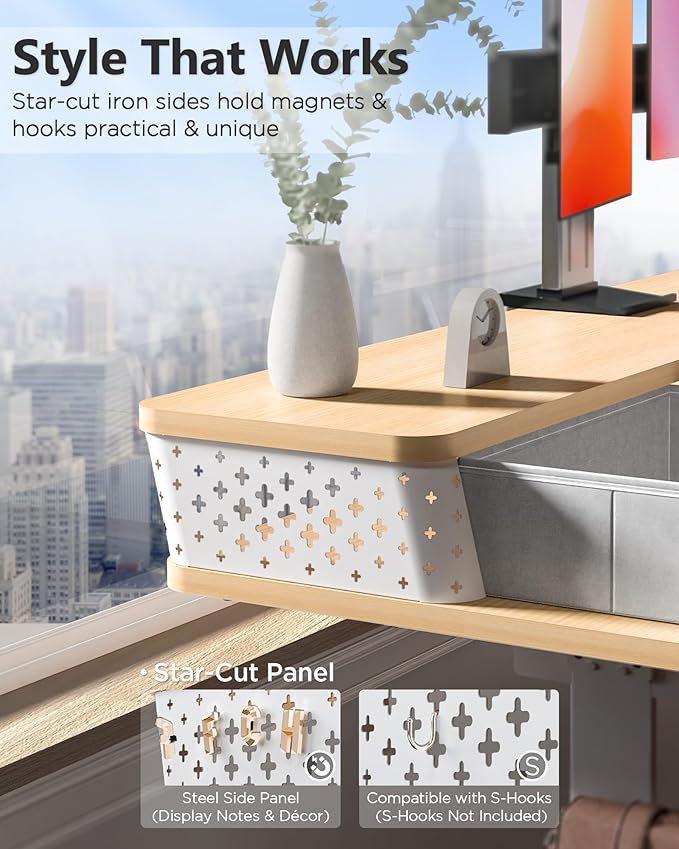 35x20 Inch Standing Desk with Double Drawers, C-Clamp Mount Compatible - Image 4