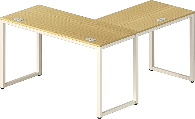 SHW 55 x 60 Inches Commercial-Grade L-Shape Corner Office Computer Desk - Image 6