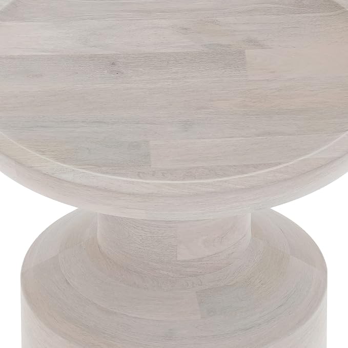 SIMPLIHOME Haynes 16-inch Wide Solid Mango End Table in White Wash, Handcrafted - Image 5