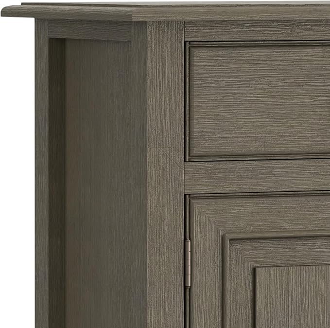 SIMPLIHOME Connaught 40-inch Wide Solid Wood Storage Cabinet in Farmhouse Grey - Image 7