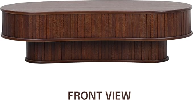 NTC Ripple DOU Coffee Table, Modern Wooden Double-Layer Center Table, Vertical - Image 3