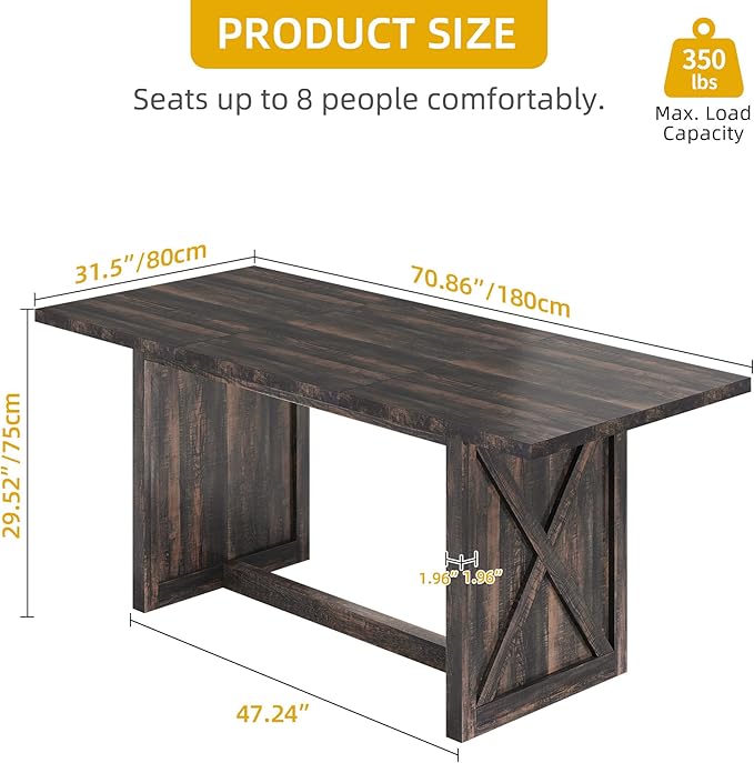 DWVO Farmhouse Large Dining Table - Image 2