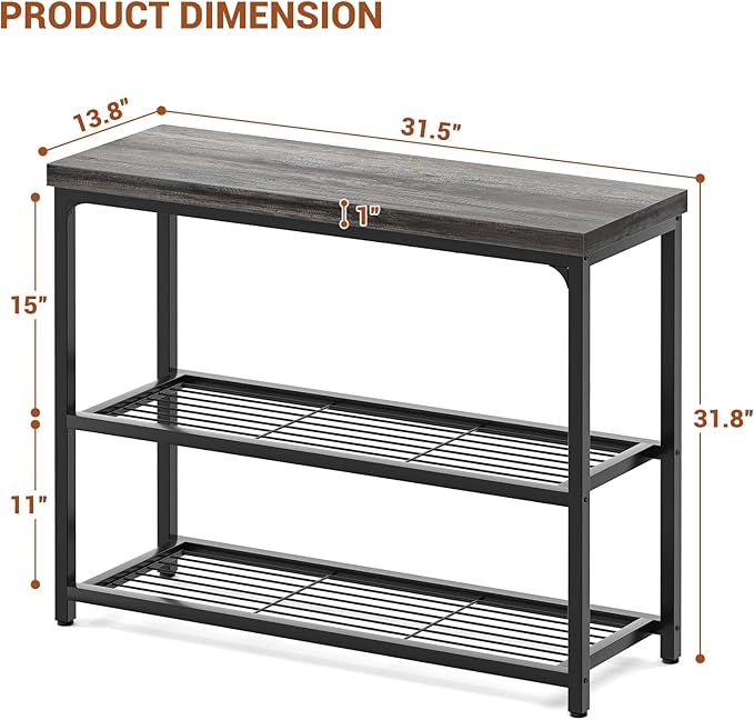 32" Small Console Table, 3-Tier Entryway Table, Sofa Table - Image 3