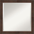 Amanti Art Brown Wall Mirror 23x23 Wildwood Brown Narrow Square Bathroom Mirror by AmantiArt