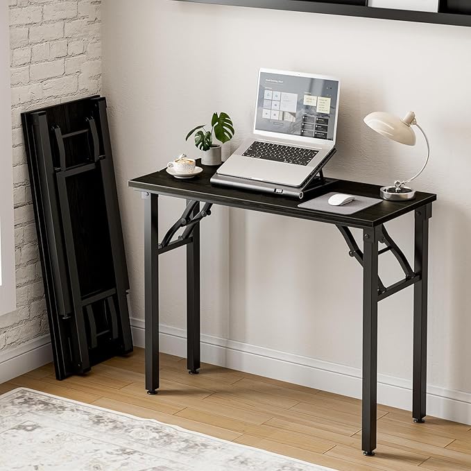 Frylr Small Folding Computer Desk – Portable 35.8 Inch Foldable Laptop Table by Frylr