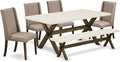 East West Furniture X727FL716-6 6 Piece Dining Set Contains a Rectangle Dining by EastWestFurniture