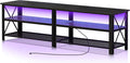 Clikuutory Modern Black 71 inch Metal TV Stand by Turnyourhouseintoahome