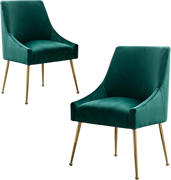 Modern Velvet Dining Chairs Set of 2, Contemporary Upholstered Furniture by HOLILA