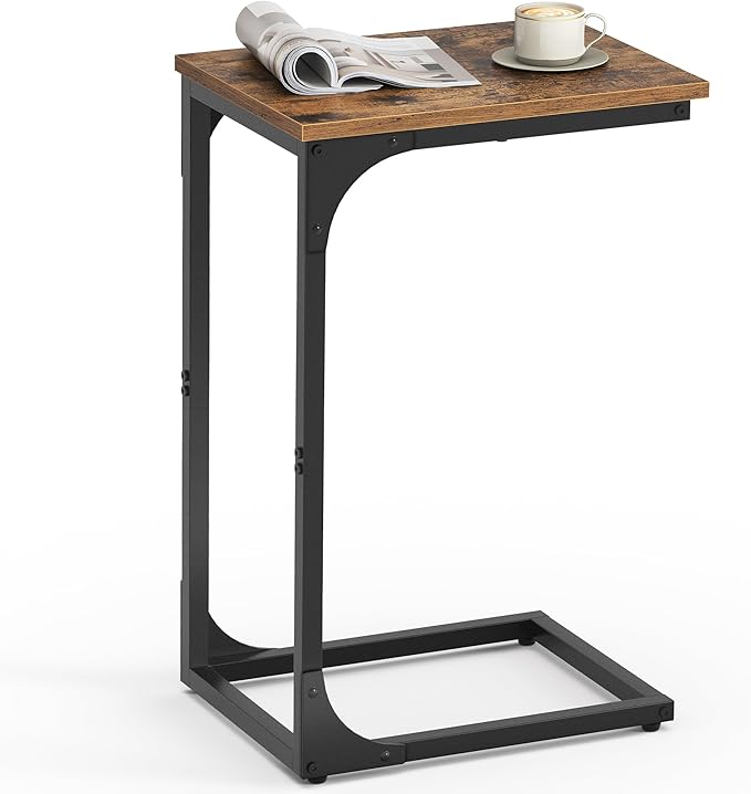 VASAGLE C-Shaped End Table, Small Side Table by VASAGLEbySONGMICSHOME