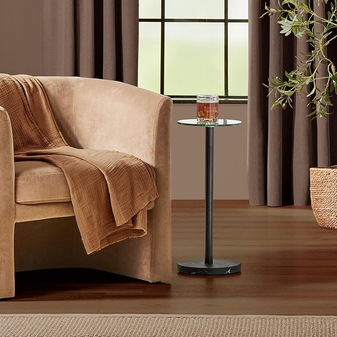 mDesign Glass Top Side/End Drink Table - Image 2