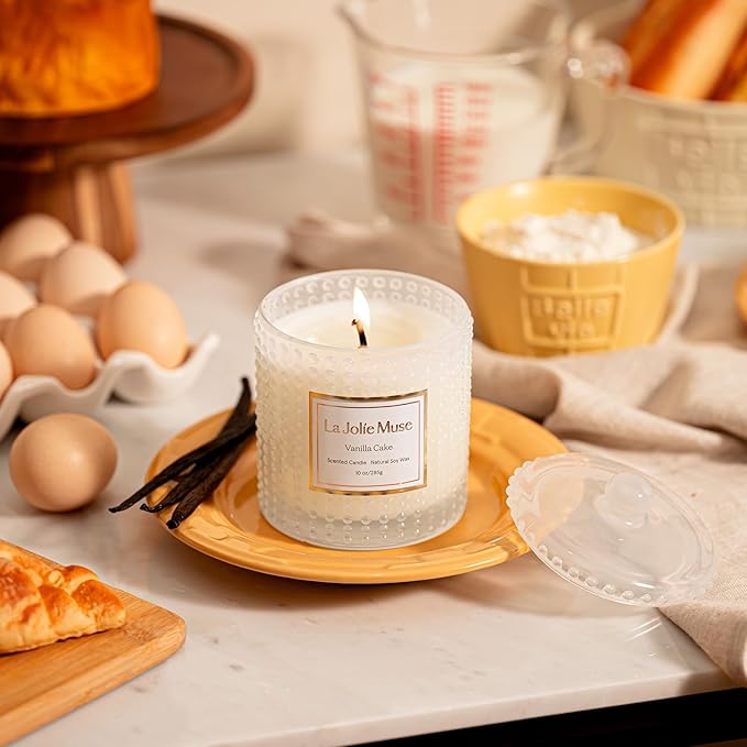 LA JOLIE MUSE Vanilla Cake Scented Candles, Vanilla Candles - Image 3