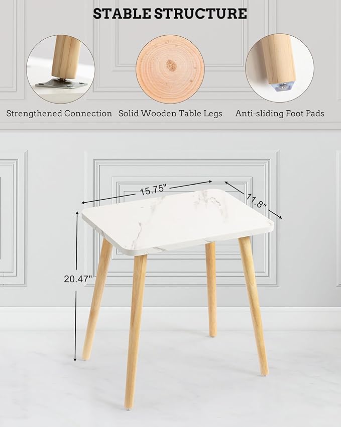 FORAOFUR End Table Set of 2, Modern Wooden Side Table - Image 2