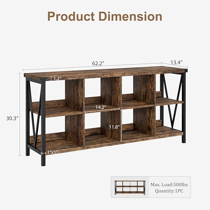 GarveeHome 8 Cube Storage Organizer Bookshelf, 3 Tier Metal Horizontal Bookcase - Image 7