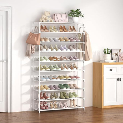 10 Tiers Shoe Rack 50 Pairs Large Capacity Tall Shoe Organizer Sturdy Shoe - Image 2