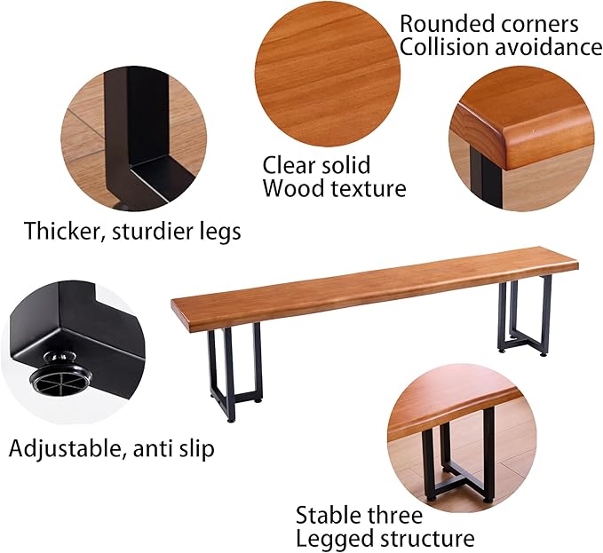 Durable Solid Wood Top Bench - Image 4