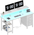 Lufeiya White Desk with Drawers Storage by LUFEIYA