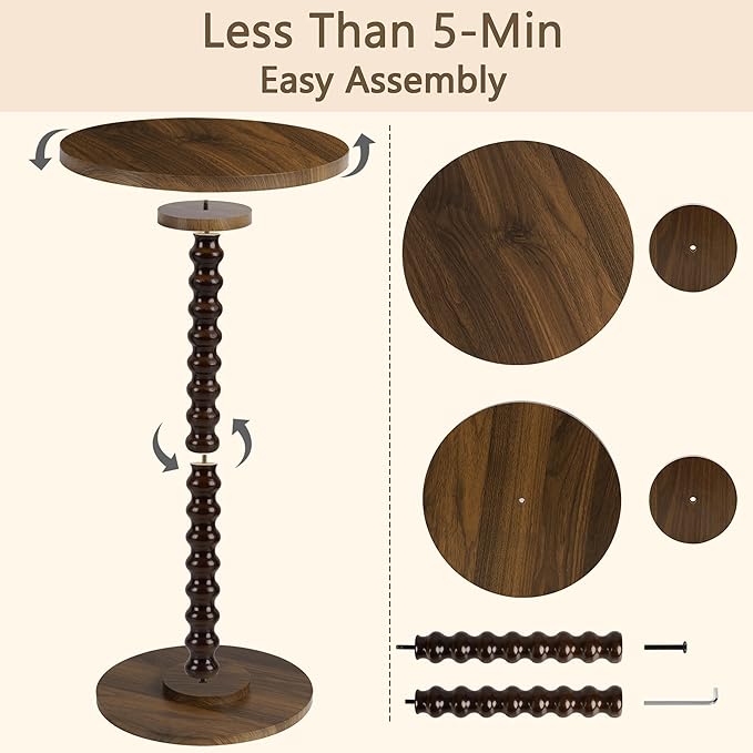 Round Side Table, Small End Table - Image 4