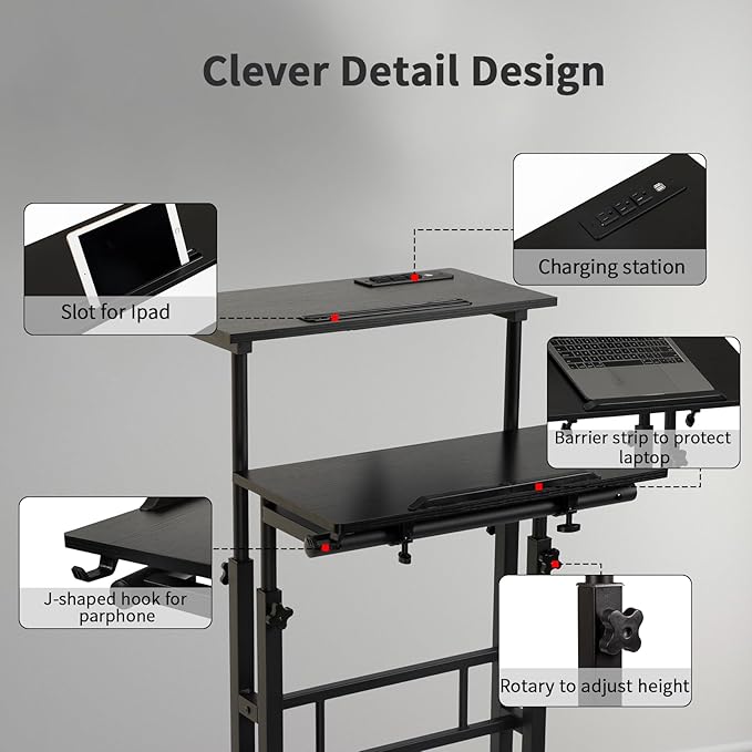 Hadulcet Mobile Standing Desk - Image 9