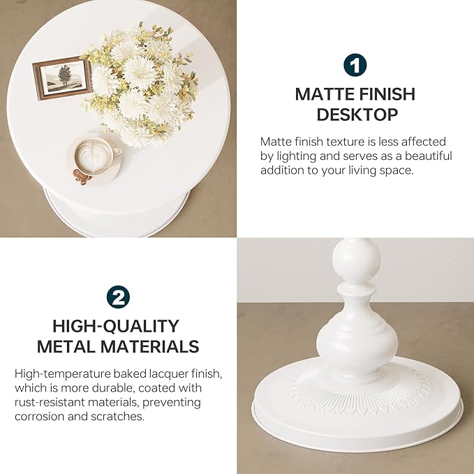 Metal Round Side Table, Small Drink Table - Image 4