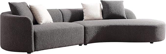 Acanva Luxury Modern Style Living Room Upholstery Curved Sofa - Image 3