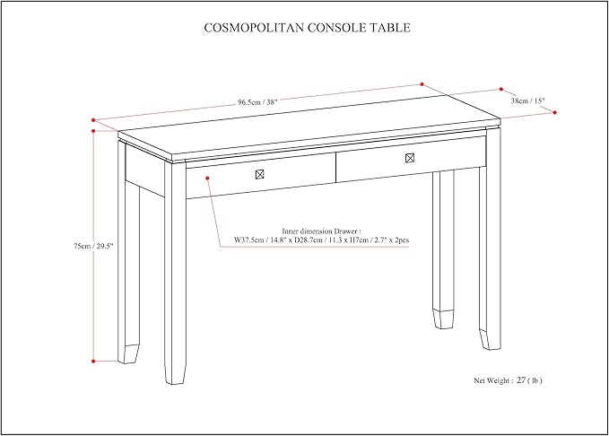 SIMPLIHOME Cosmopolitan Console Table - Image 14