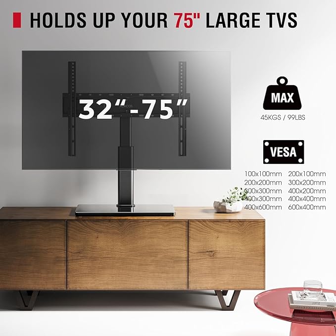 Swivel Universal TV Stand for 32-75 inch TVs - Image 6