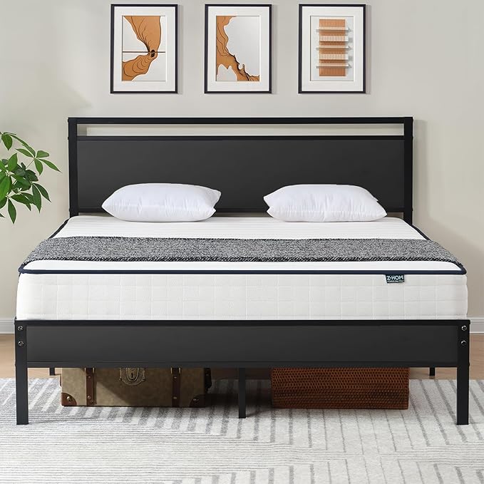 Z-hom Upgraded Full Size Bed Frame, Heavy Duty Metal Sturdy Full Bed Frame by Z-HOM