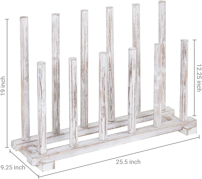 MyGift Shabby Whitewashed Wood Boot Rack Organizer Tall Boots Inverter Holder - Image 5