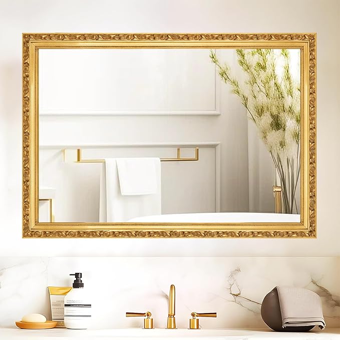 Gold Vintage Mirror, Traditional Antique Wall Mirrors by AutdotWallMirrors