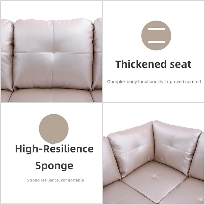 L Shaped Sectional Couches, Leather Couch Modular Sectional Sofa - Image 5