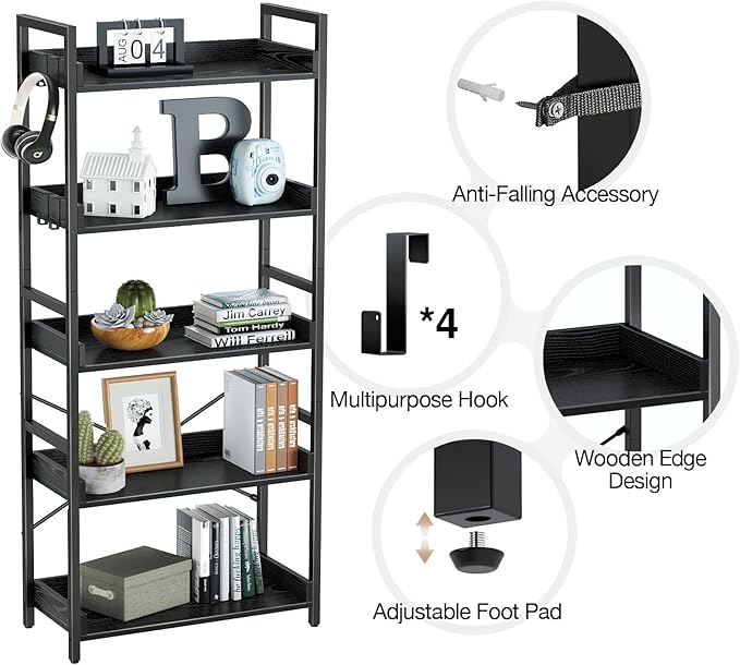 Rolanstar Bookshelf 5 Tier - Image 4