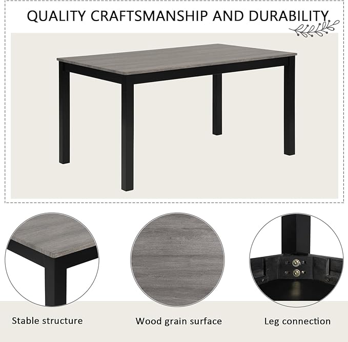 soges 6-Piece Kitchen Dining Table Set - Image 7
