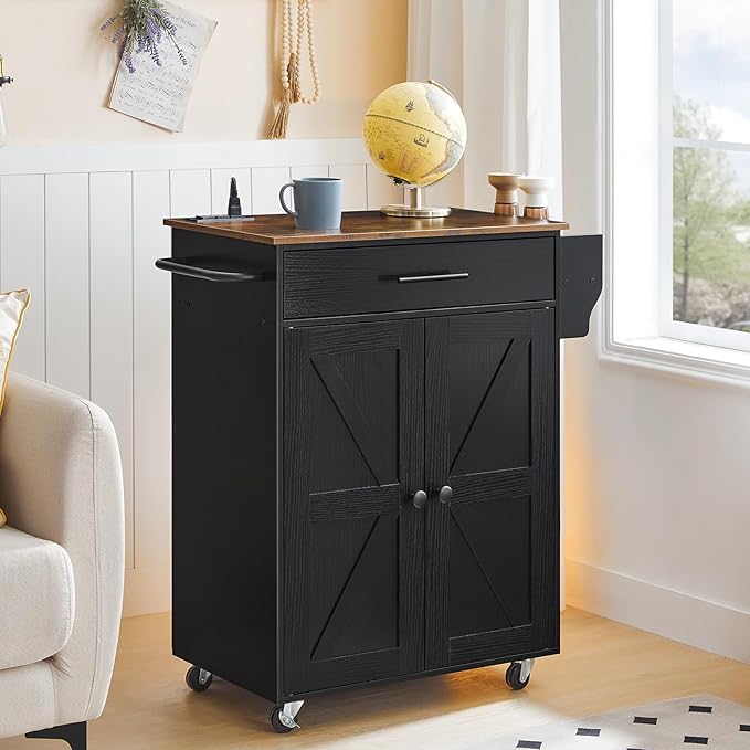 HOOBRO Kitchen Island with Power Outlet, Kitchen Island Storage Island with - Image 5