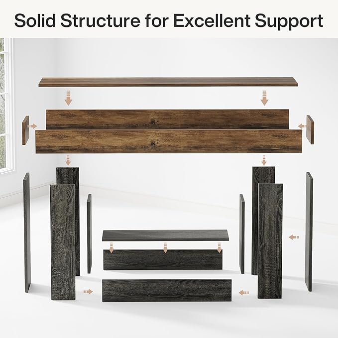 Tribesigns 63" Console Table, Farmhouse 2-Tier Entryway Table - Image 4