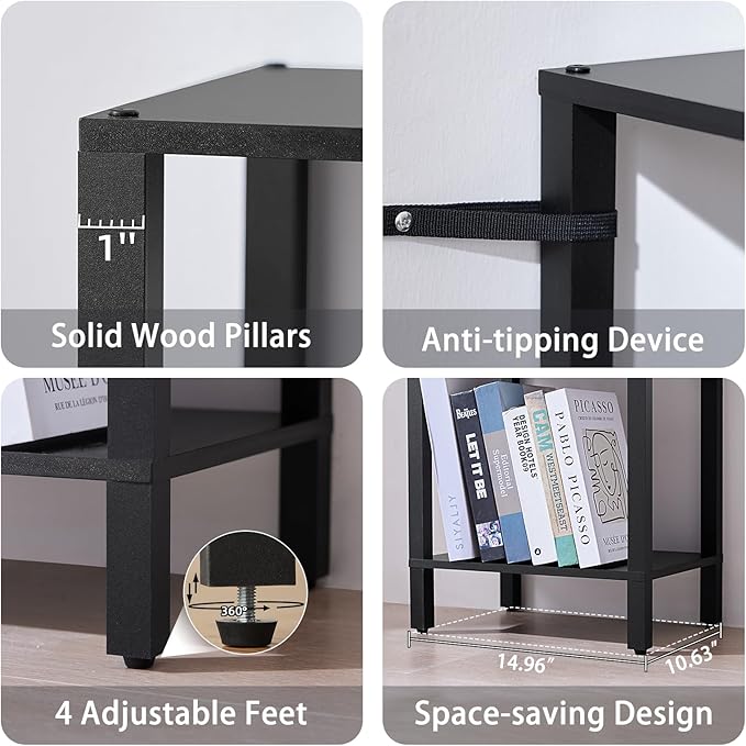 54in Tall Bookshelf 5-Tier Small Narrow Bookcase, Skinny Book Shelf - Image 6