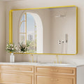 Koonmi Gold Wall Mirror for Bathroom, 36x60 Inch Matte Deep Framed Rounded by KOONMI